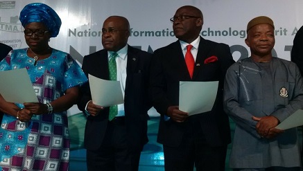 *Chijioke Anthony Eke, chairman and co-founder, Sidmach Technologies Nigeria Limited (2nd from left), during the NCS Professional Fellowship ‎Award at NITMA 2015
